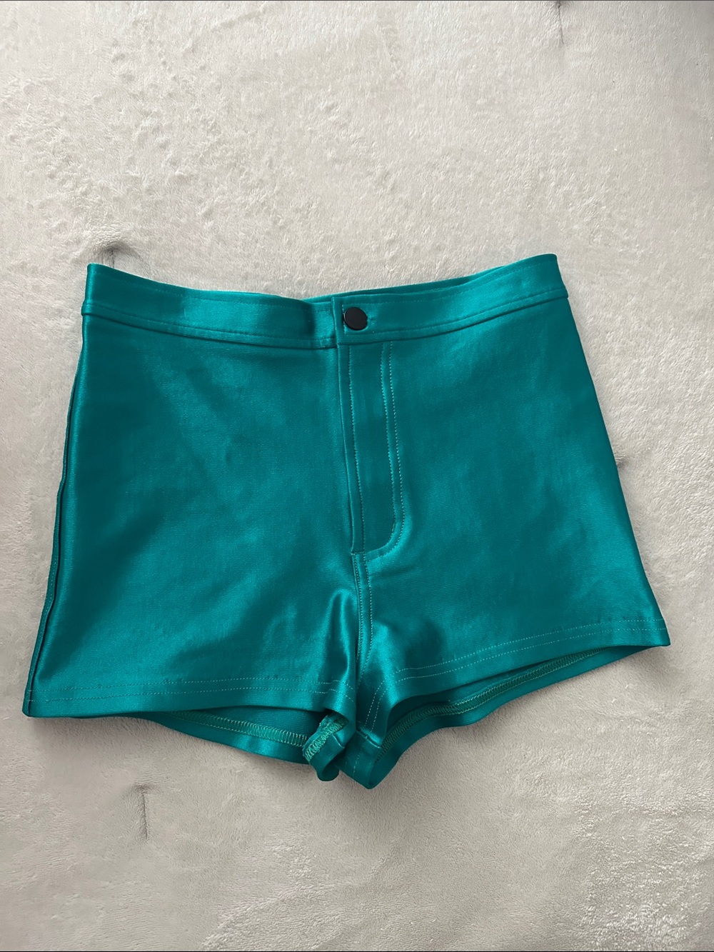 American Apparel Teal High-Waist Shorts